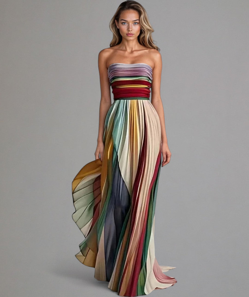 TALMA | Vestido Maximalista Fluido con Degradado