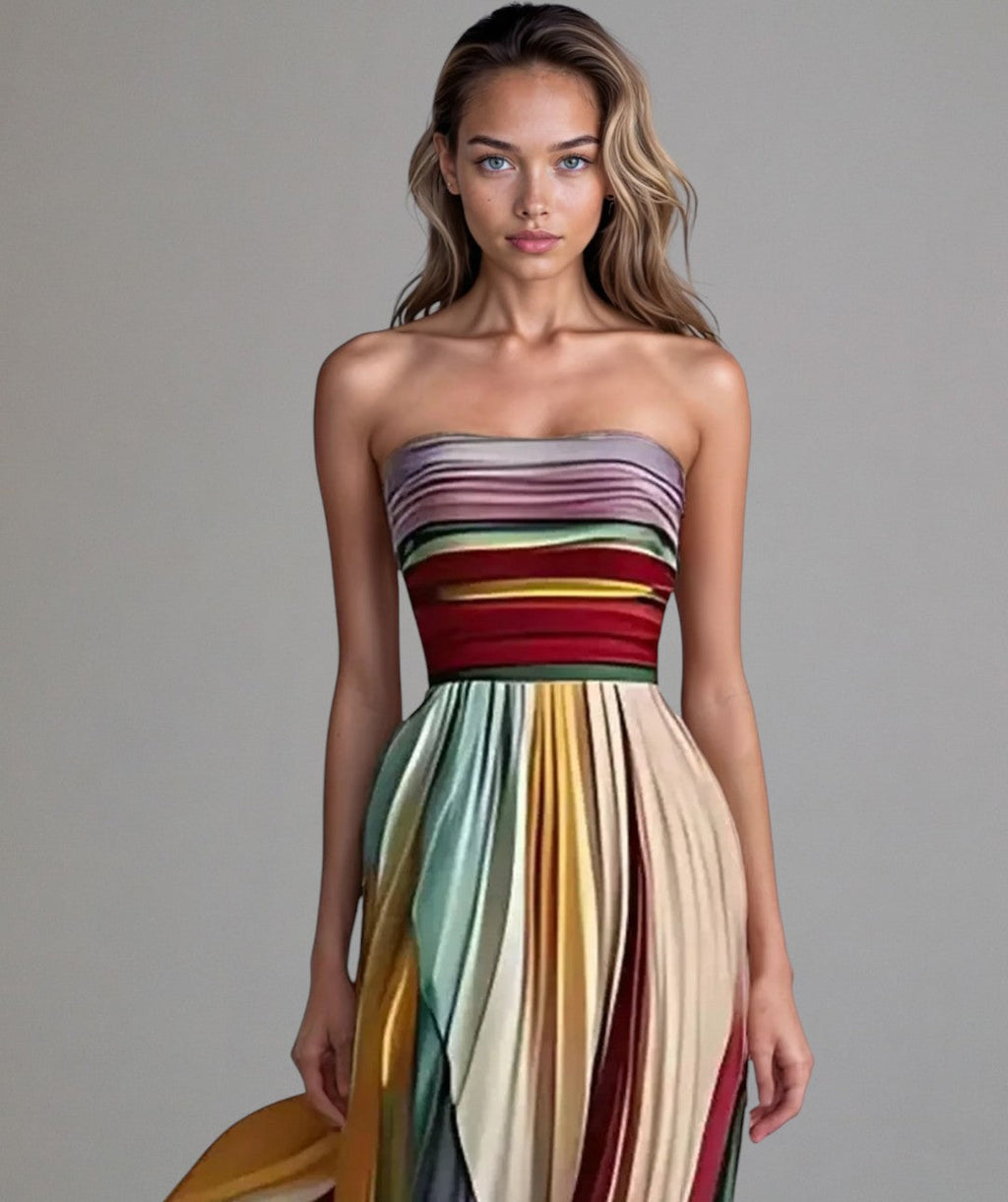 TALMA | Vestido Maximalista Fluido con Degradado