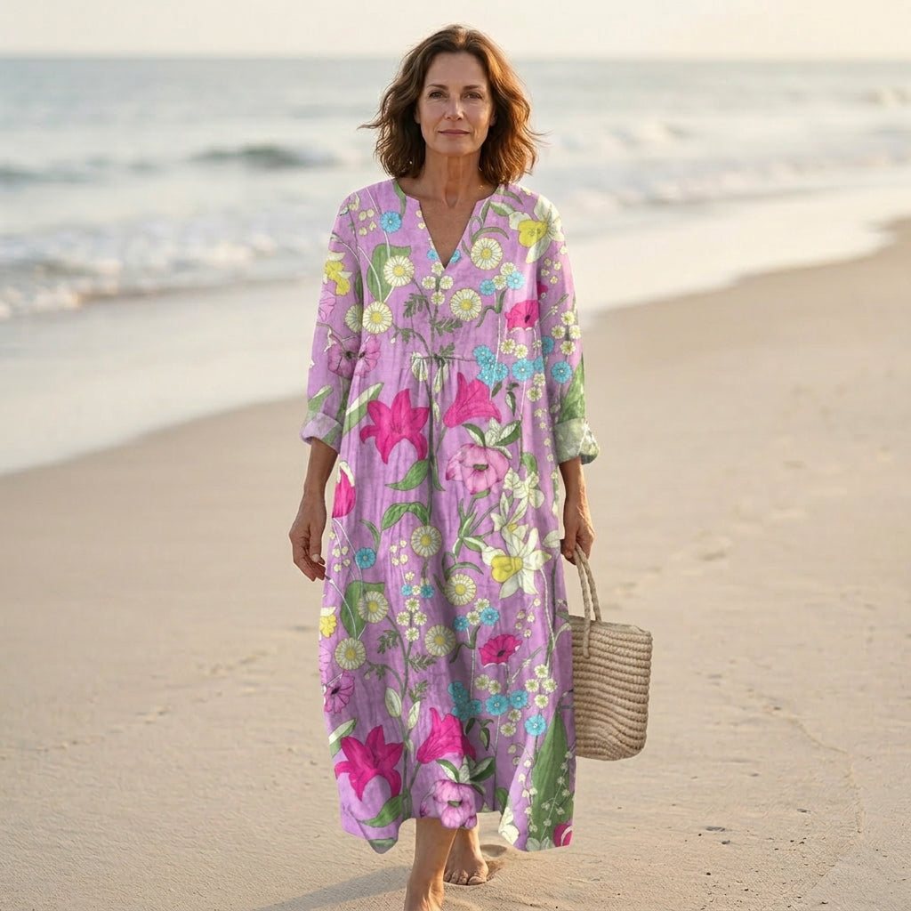 Suzette | Vestido Largo Floral Elegante