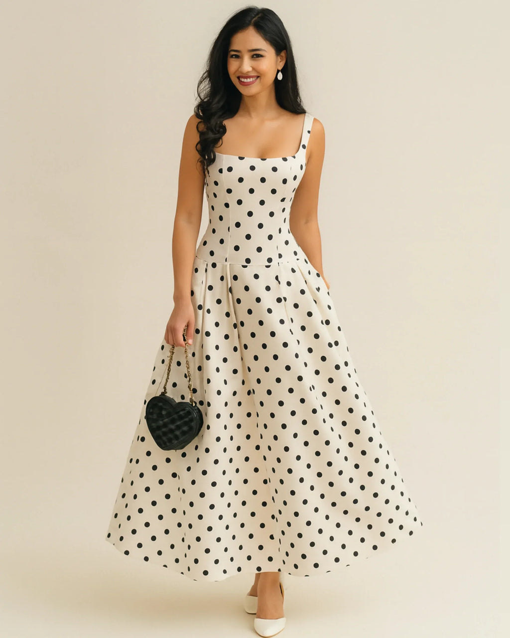SARAH | Vestido Midi de Lunares